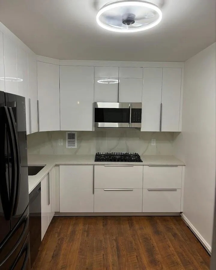 Renovated kitchen with quartz countertops in Denville